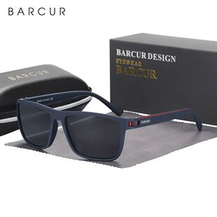 BARCUR Design TR90 Sunglasses Men Polarized Light Weight Spo
