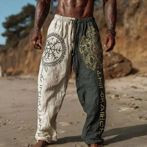 Men's Viking Retro Nordic Totem Two tone 3D Printed Casual P