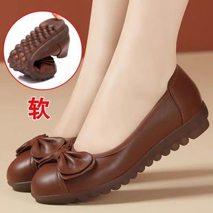 Tendon Bottom Mother Shoes Soft Leather Soft Bottom Comforta