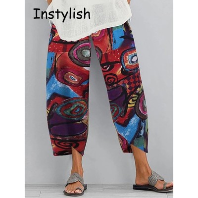 Vintage Cotton and Linen Loose Harem Pants Casual High Waist