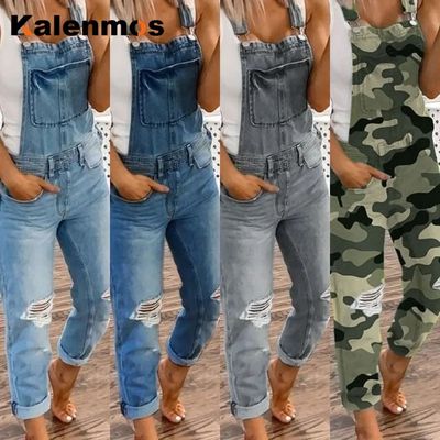 Bodysuit Women Denim Jeans Jumpsuit Summer Overalls Trousers