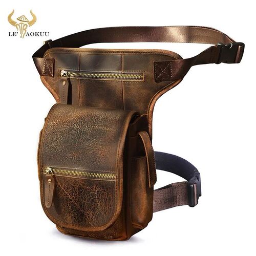 Thick Crazy Horse Leather Design Men Messenger Satchel Mochi