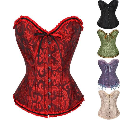 Sexy Corsets Bustiers Floral Lace Tops For Women Flower Prin