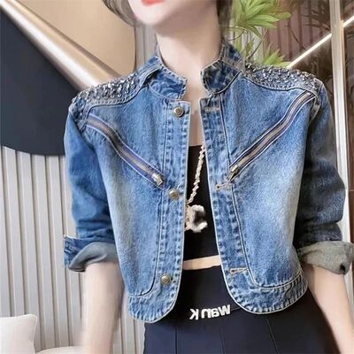 Women's Denim Jacket 2025 New Advanced Sense Unique Ladies L