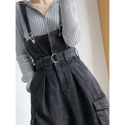 Sexy Denim Overalls Women New Vintage Streetwear Jumpsuits F
