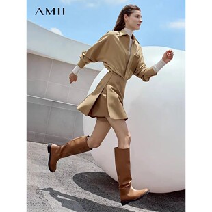 AMII Women 2025 Skirts Waist Shorts Casual Minimalist High