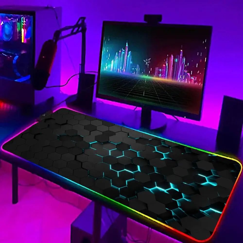 Geometric Art Mouse Pad XXL RGB Gaming MousePad HD Gamer Acc