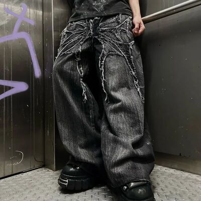 Gothic Retro Oversized Baggy Fit Unisex Mopping Pants Y2K Ph