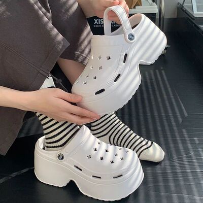 7cm Increase Thick Bottom Slippers For Women Summer Garden M