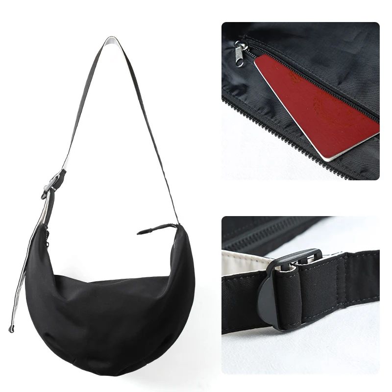 Casual Nylon Hobo Crossbody Bag For Women Men Waterproof One