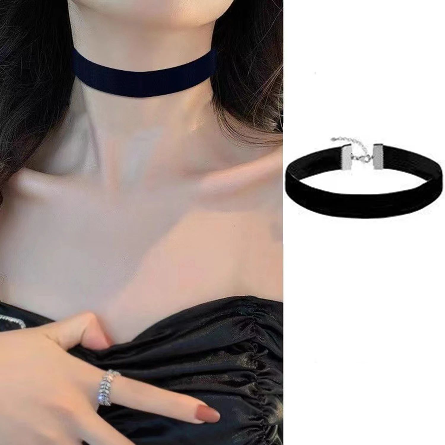Fashion Sexy Punk Gothic Black Velvet Choker Necklaces Simpl