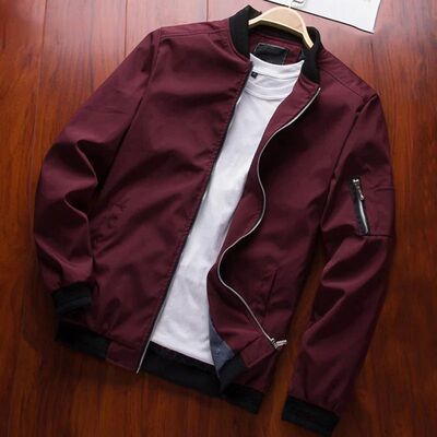 Men Bomber Jacket Thin Slim Long Sleeve baseball Jackets Men
