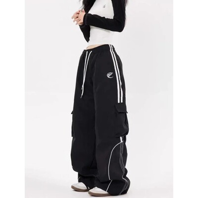 HOUZHOU Vintage Cargo Pants Women Baggy Harajuku Y2k Korean