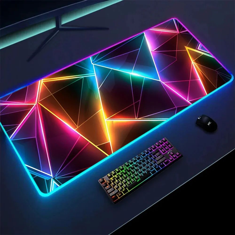 XXL RGB Gaming Mouse Pad New 3D Geometry Desk Mat HD Gamer A