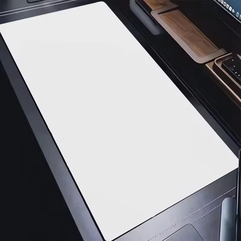 White Mouse Pad Gaming Accessory XXL Stitched Edges Long Des