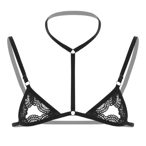 Mens Erotic Sissy Underwear Bra Lace Lingerie Halter Neck Ad