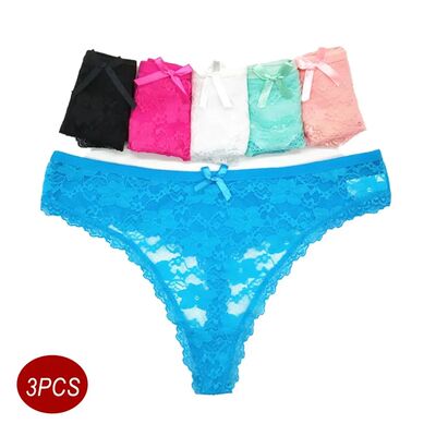 S M L XL XXL Plus Size Sexy Cozy Lace Cotton Thongs Underwea