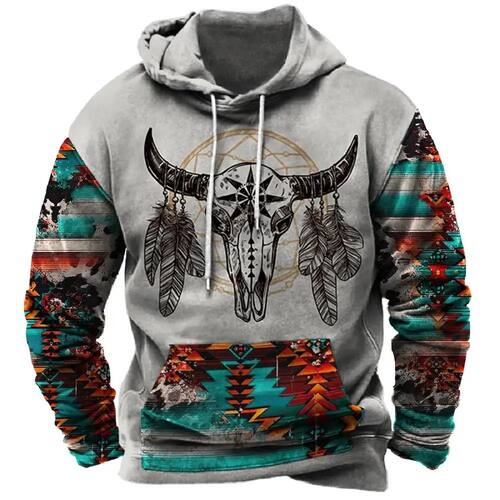 Indian Ethnic Style Hoodies 3D Print Man Women Retro Oversiz