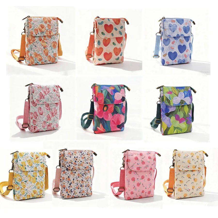 Versatile Print New Oil Painting Series 5-Layer Crossbody Ph