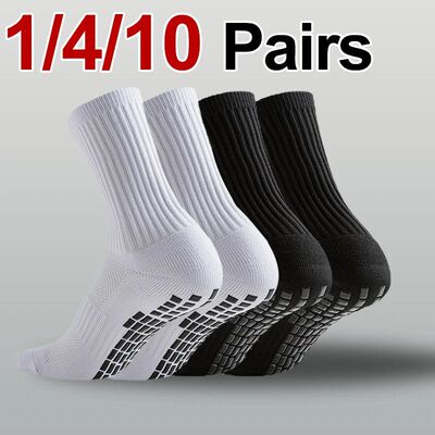 1/4/10 Pairs Neutral Anti Slip Football Socks Spring Summer