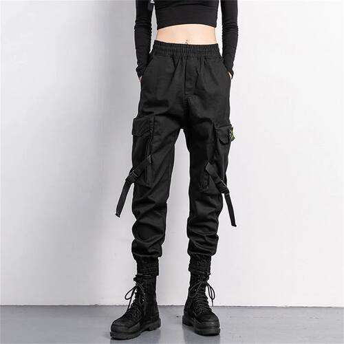Fashion Korea Cargo Pants Women High Waist Loose Baggy Tacti