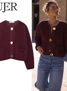 MUJER 2025 Knitted Cropped Cardigans Women Autumn Knitwears