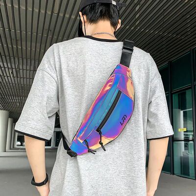 Techwear Style Colorful Reflective Fanny Pack Punk Hip Hop C