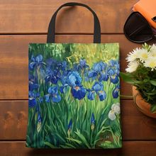 1pc Van Gogh Inspired Floral Tote Bag - Foldable Polyester S