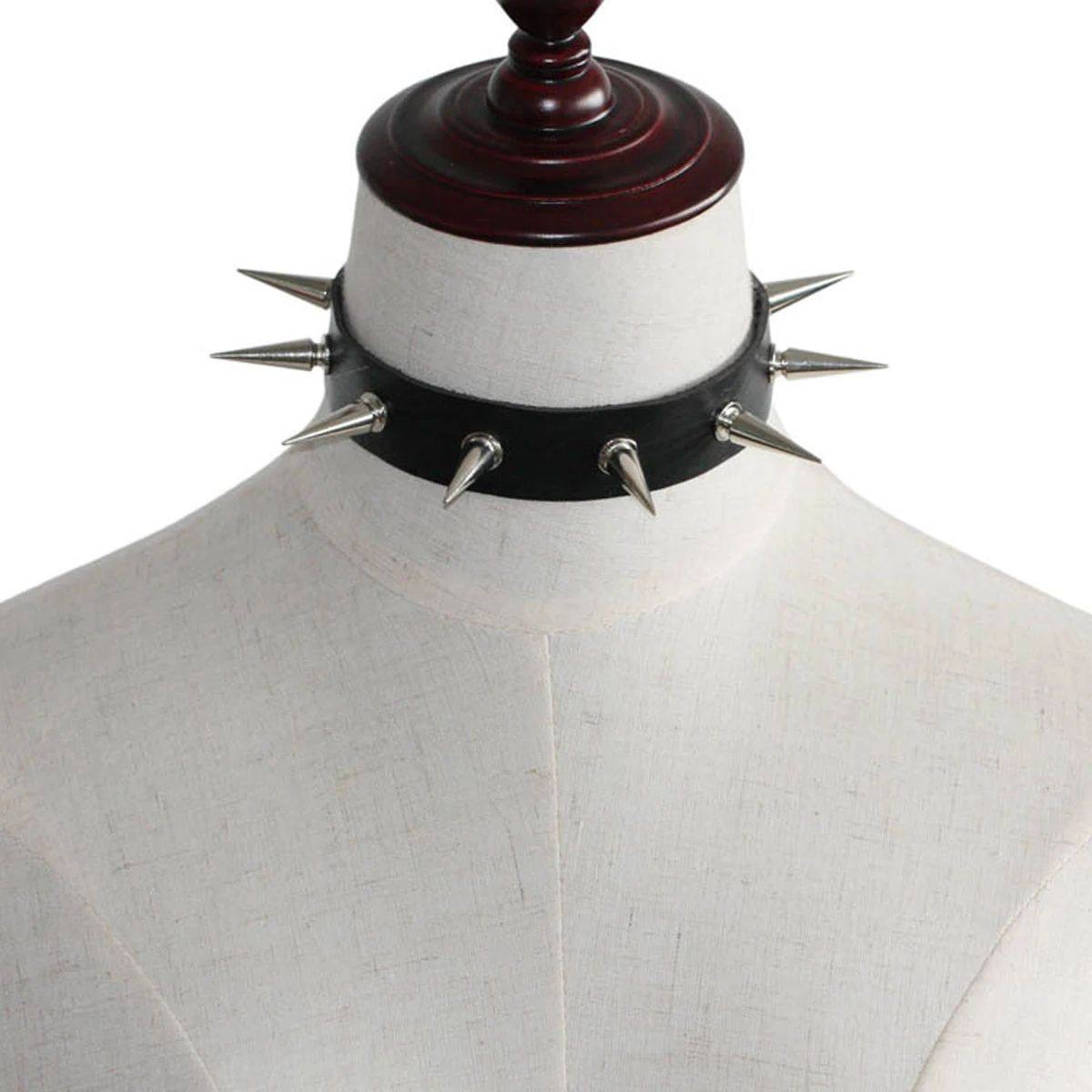 Halloween Rivet Punk Gothic Pu Leather Collar, Exaggerated F