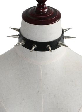 Halloween Rivet Punk Gothic Pu Leather Collar, Exaggerated F