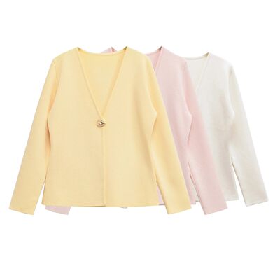 Spring Cardigan For Women Tops V-neck Knitted Cardigans Casu