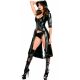 Women Catsuit Faux Bodysuit Sexy Latex Leathe PVC Long