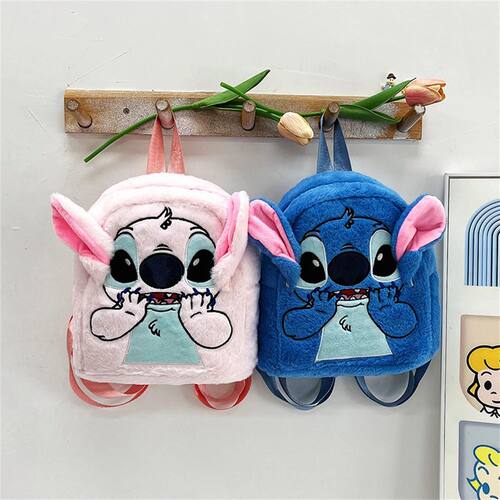New Plush Backpack Ins Japanese Blue Stitch Funny Cartoon La