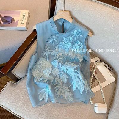 Heavy Industry Embroidered Sleeveless Shirts Waistcoat Women