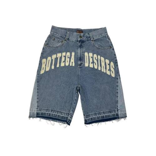 Deeptown Y2k Vintage Harajuku Denim Shorts Women Washed Lett