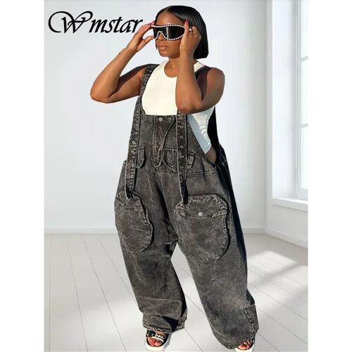 Wmstar Denim Jumpsuit Women Clothing Romper Slip Corset Sexy