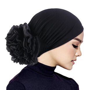 Women's Hijabs Turban Big Flower Elastic Cloth Hair Bands Ha