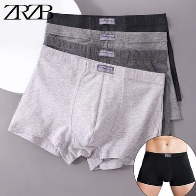 2/3/4/7 PCS Boxer Men's Panties Underpants Pure Cotton Male