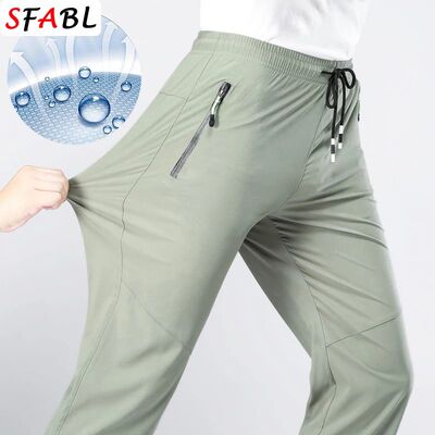 5XL High Stretch Outdoor Sport Hiking Pants Men Zipper Pocke