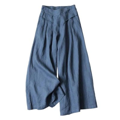 Summer Pants for Women Cotton Linen Large Size Wide Leg Pant