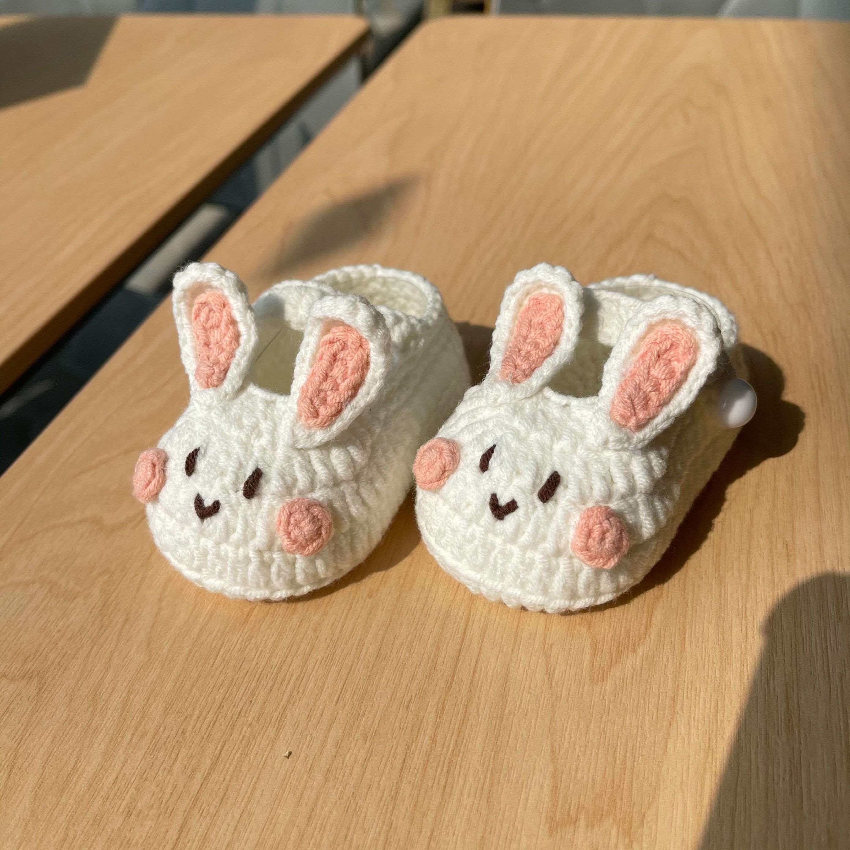 毛线鞋子婴儿兔子鞋材料包手工编织宝宝鞋毛线钩织卡通可爱自