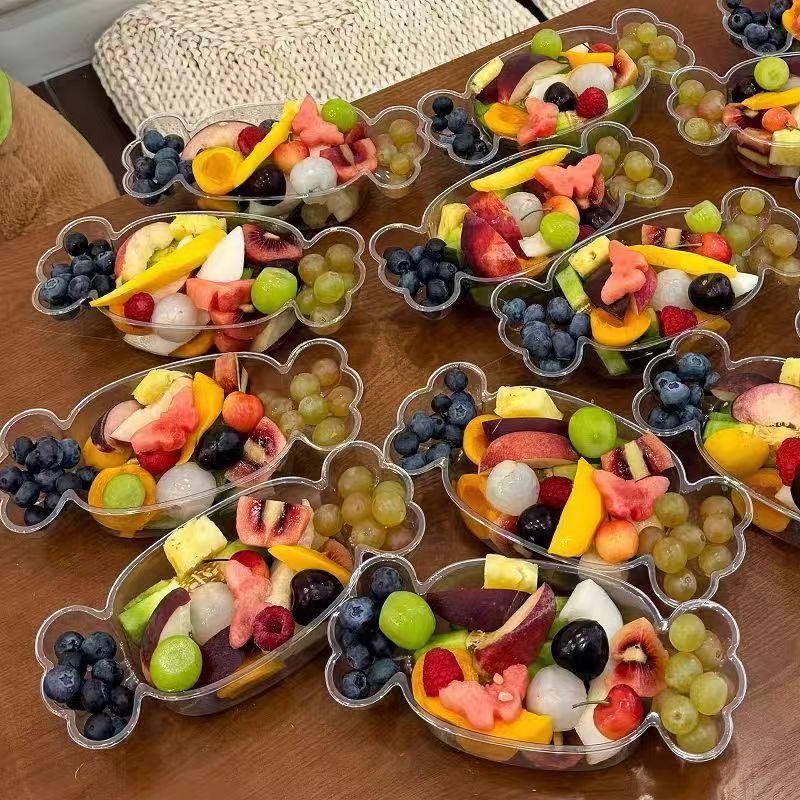 糖果形状水果果切一次性打包盒子透明零食鲜果盒子慕斯甜品包装盒