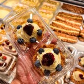 可颂太阳花蛋挞包装 盒透明2粒花边水果奶油玉米挞舒芙蕾打包盒子