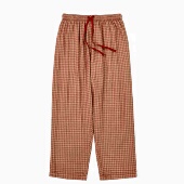 女 宽松舒适直筒睡裤 宜色家小暖流单长裤 100%棉四层纱布加厚家居裤