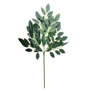 仿真植物假树叶豆花树叶3叉槐树叶子豆花叶DIY背景墙装饰厂家