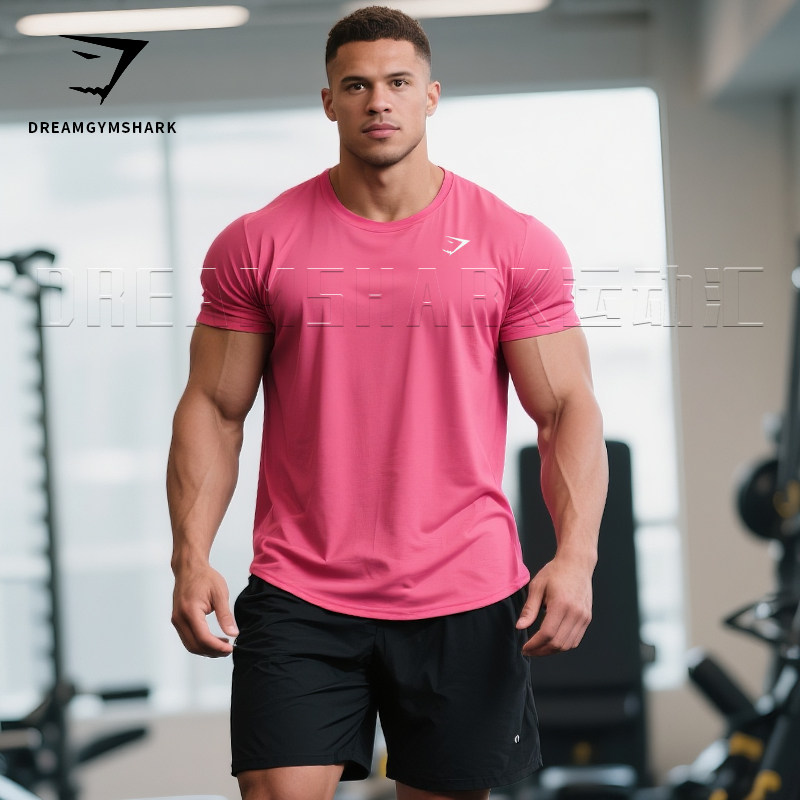 GYM肌肉鲨鱼ARRIVAL男女速干短袖针眼吸湿排汗技术CF户外健身