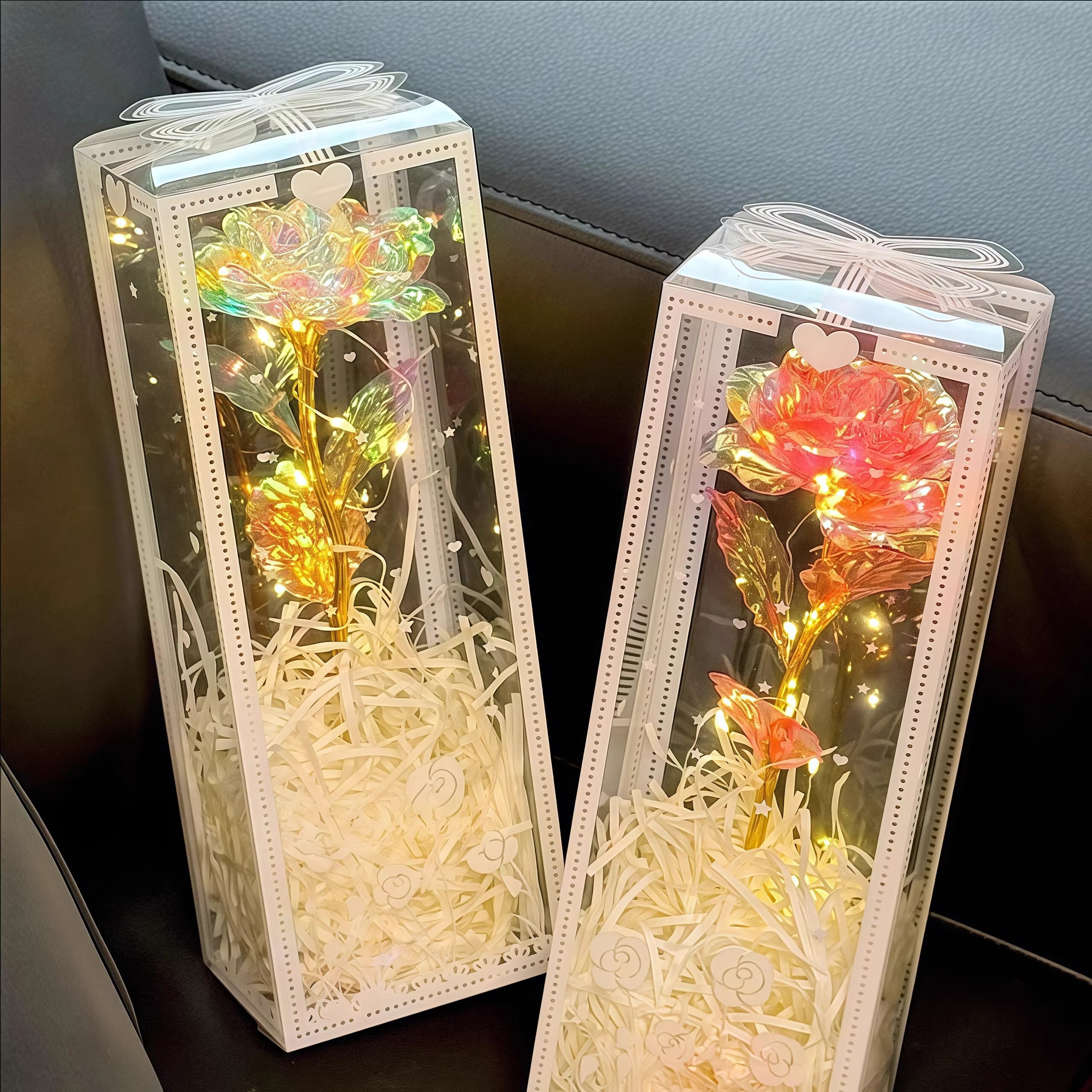 【一束花的浪漫】七彩玫瑰永生花花束礼物盒纪念日情人节送女生朋