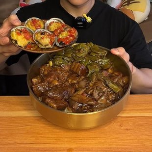 巨爱吃 不锈钢冷面碗双层加厚金色泡面碗拌饭碗 周黑鸭同款 碗韩式