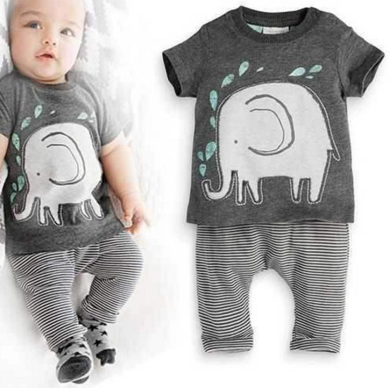 现货baby  othig set elephat t-shirt+pats