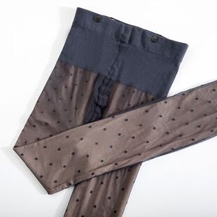 秋冬加绒保暖小圆点波点丝袜 双层可替换T档外层打底连裤袜丝袜